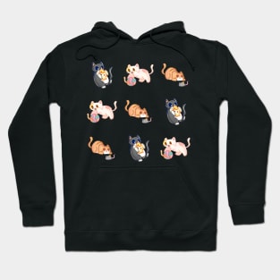 3 Cats Pattern Hoodie